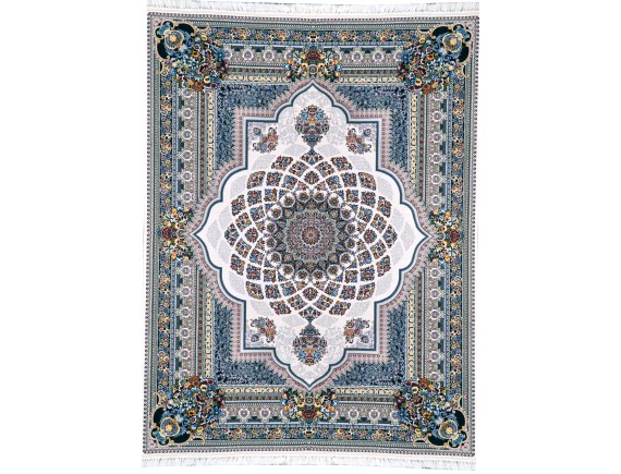 فرش 1200 شانه برجسته تراکم 3600 - کد 8118 - زمینه نقره ای 